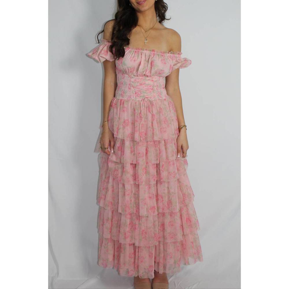 NEW AMY JANE LONDON arabella maxi dress in pink